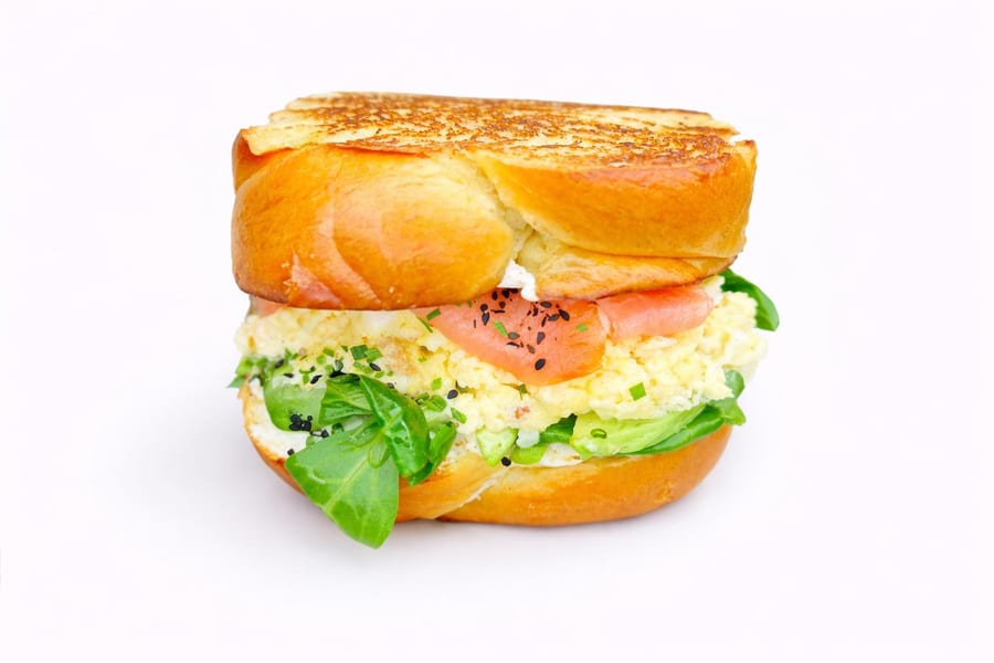 Brioche salmon eggs